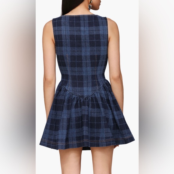 Avec Les Filles plaid half zip drop waist mini dress - Picture 3 of 12